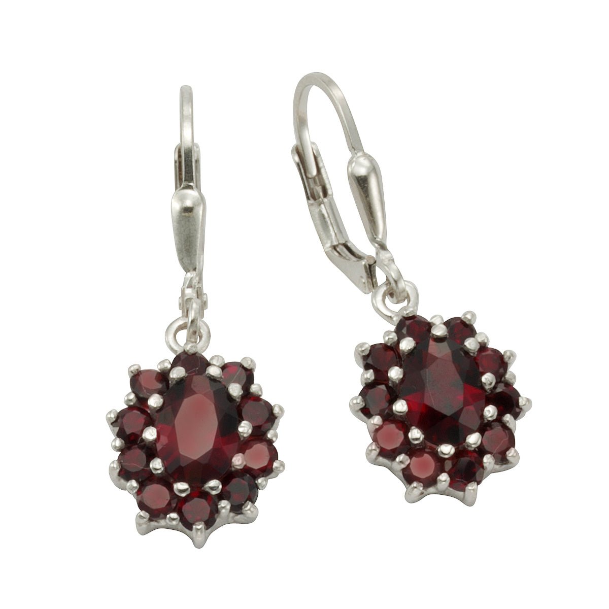 Ohrhänger 925 Sterling Silber Granat - Avrum