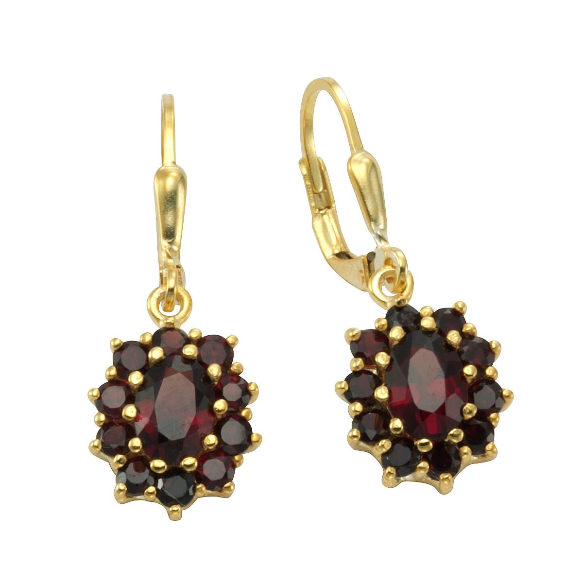 Ohrhänger 925 Sterling Silber Granat - Avrum