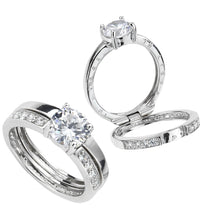 Ring 925 Silber Zirkonia weiß Gravur 