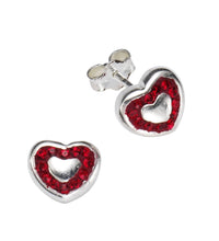 Ohrstecker 925 Sterling Silber Herz Kristall - Avrum
