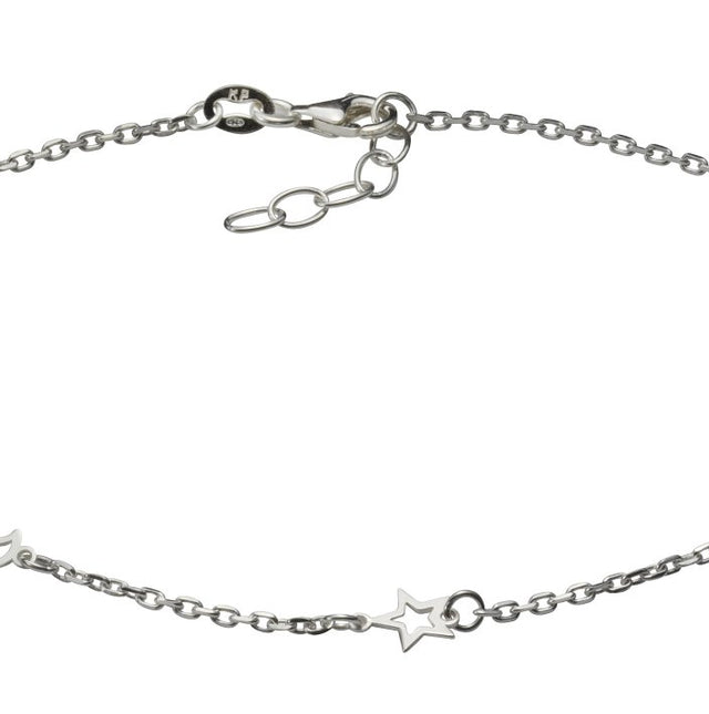Fusskette 925 Sterling Silber Motiv Sterne Mond - Avrum