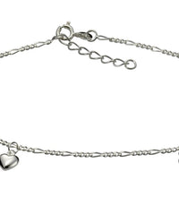 Fusskette 925 Silber mit Herz Motiv - Avrum