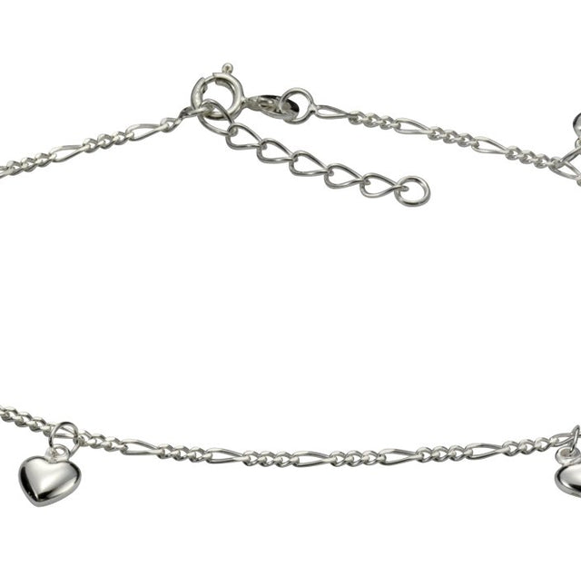 Fusskette 925 Silber mit Herz Motiv - Avrum