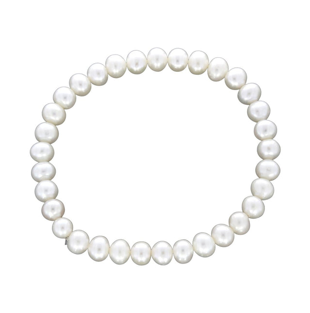 Armband Süßwasserzuchtperlen weiß 6mm - Avrum