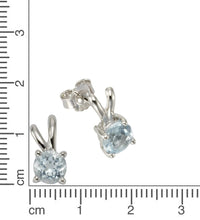 Ohrringe Silber 925 rhodiniert mit 2x Blautopas (beh.) 6mm - Avrum