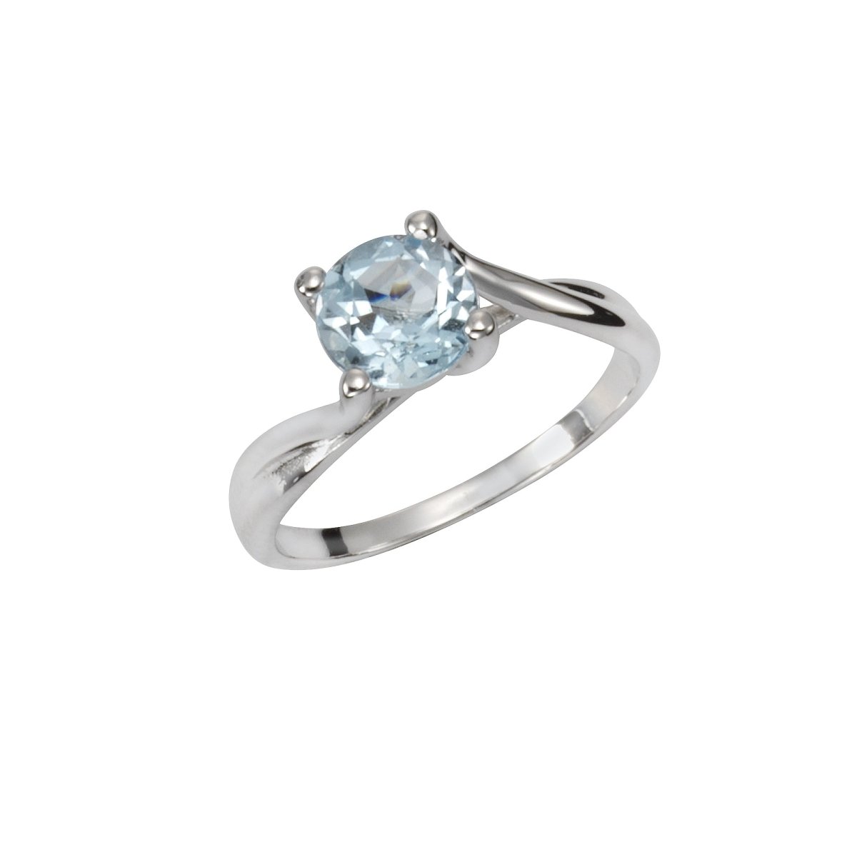 Ring Silber 925 rhodiniert mit Blautopas (beh.) 7mm - Avrum