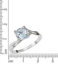 Ring Silber 925 rhodiniert mit Blautopas (beh.) 7mm - Avrum