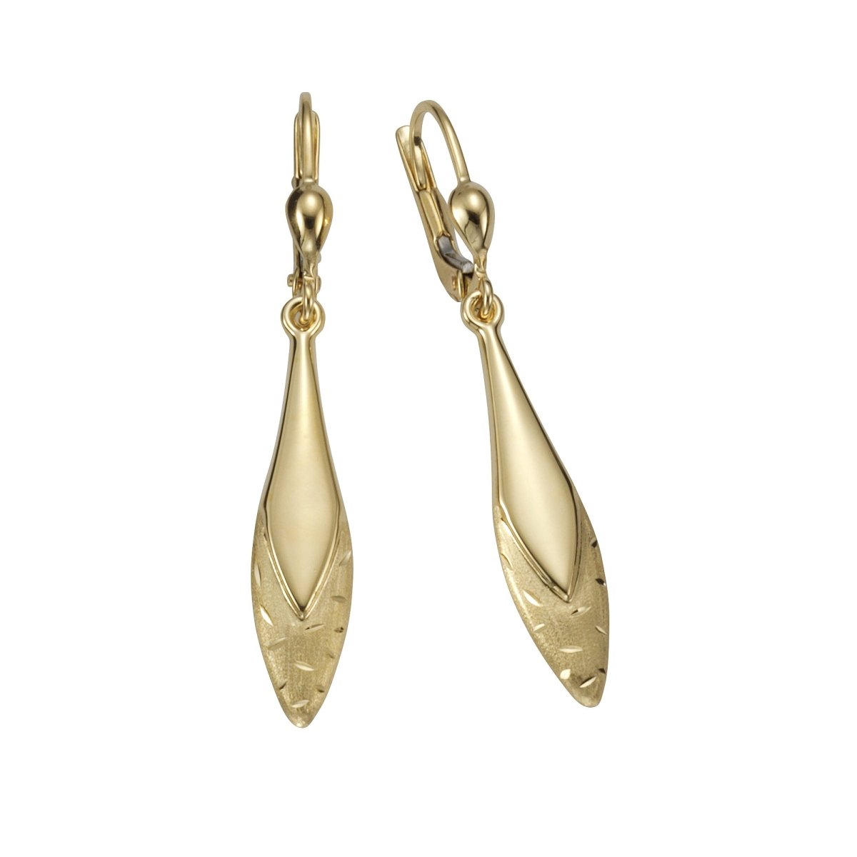Ohrringe 375 Gold glanz matt diamantiert - Avrum