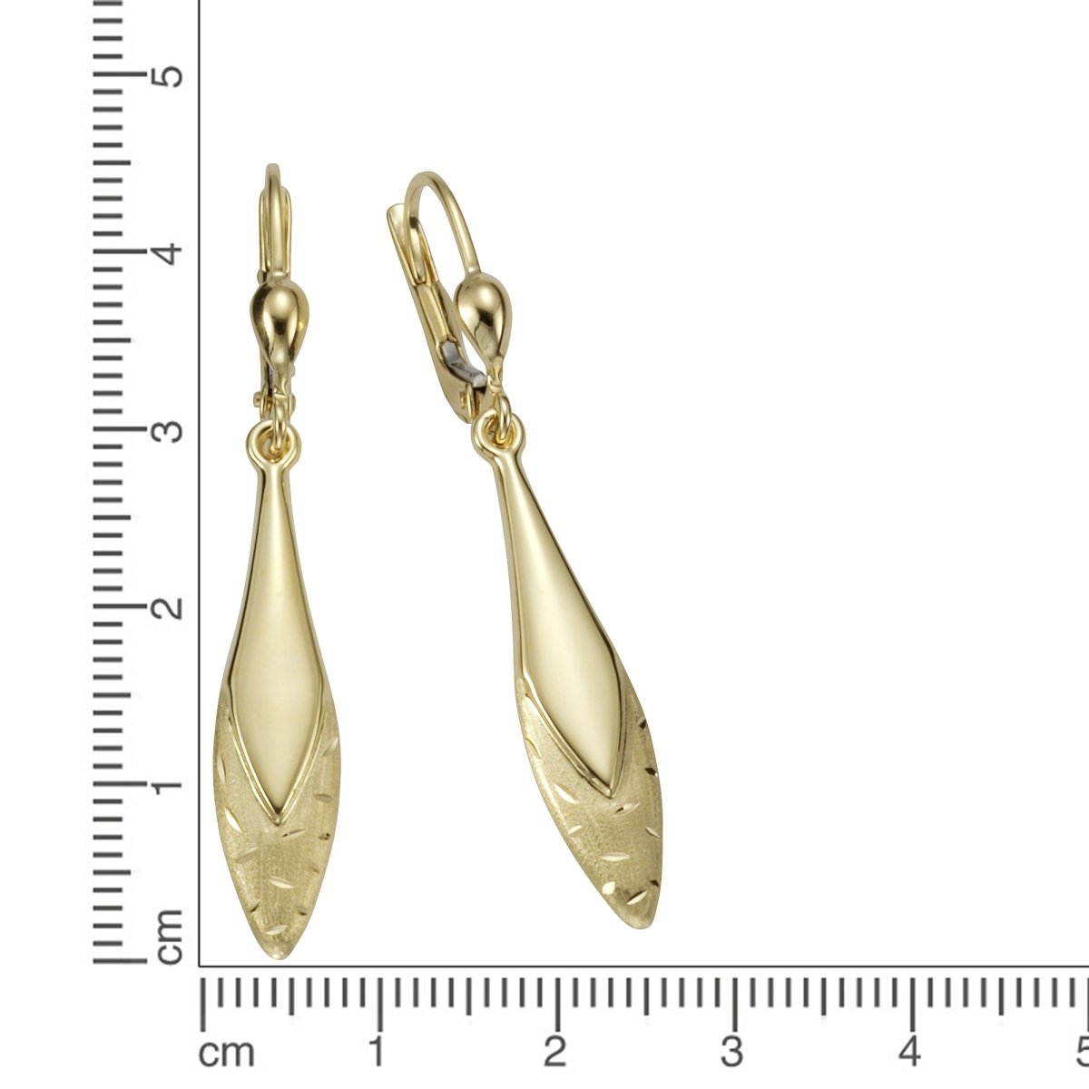 Ohrringe 375 Gold glanz matt diamantiert - Avrum