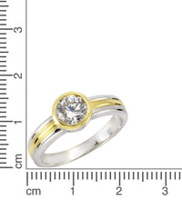 Ring 925 Sterling Silber zweifarbig Zirkonia - Avrum