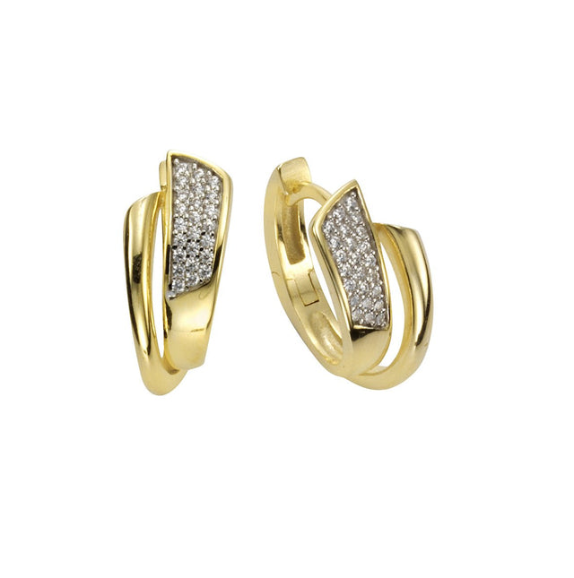 Klappcreolen 925 Silber bicolor 48x Zirkonia - Avrum