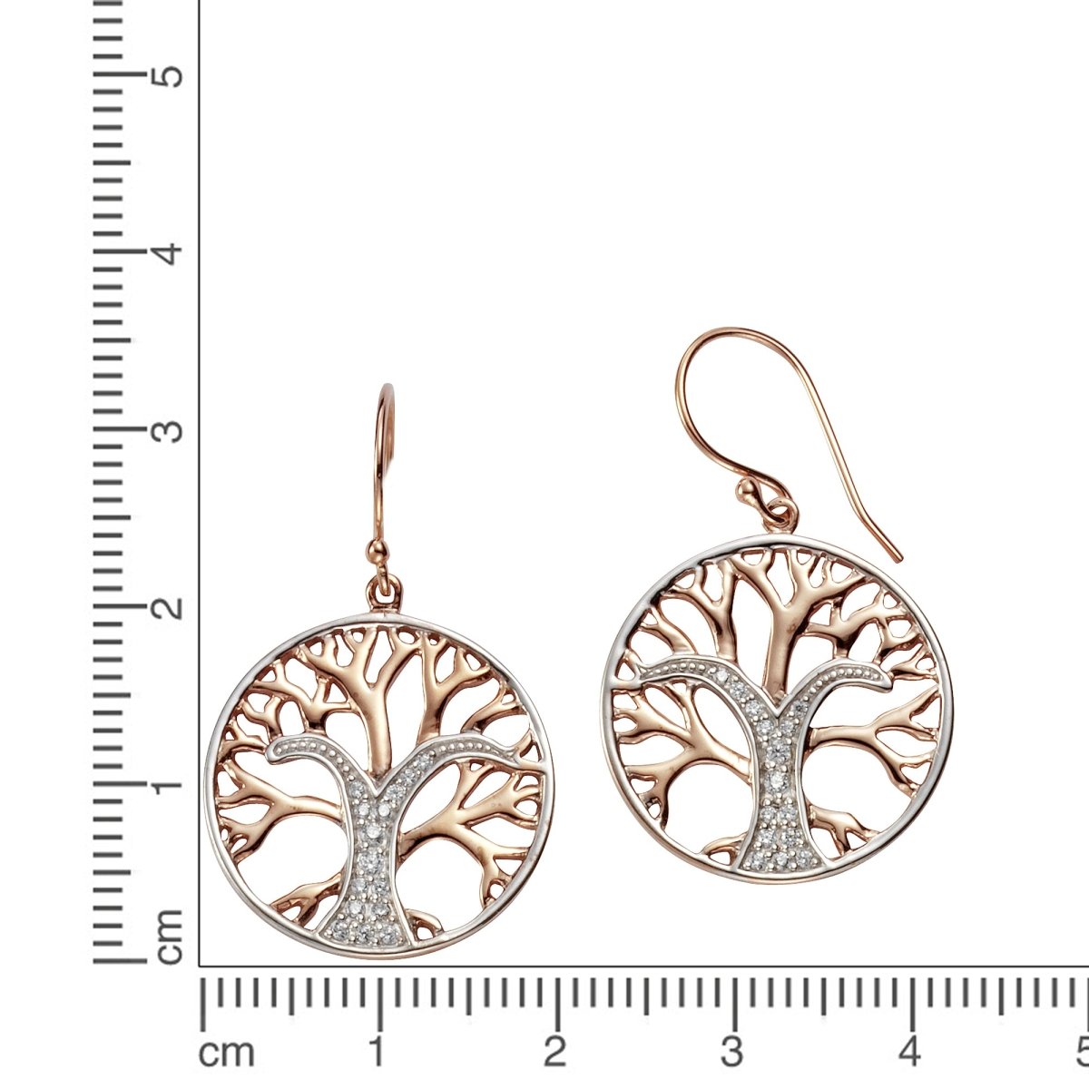 Ohrhänger Silber 925 zweifarbig Lebensbaum - Avrum