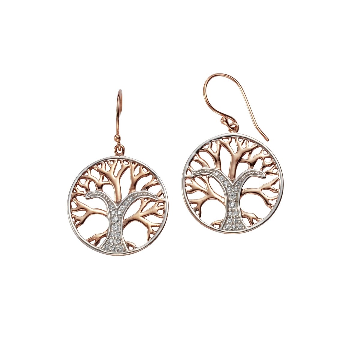 Ohrhänger Silber 925 zweifarbig Lebensbaum - Avrum