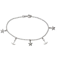 Armband 925 Silber rhodiniert Anker Seestern - Avrum