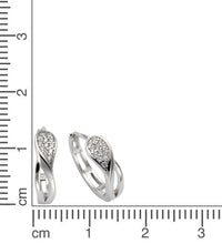 Ohrringe Silber 925 rhodiniert mit 24x Zirkonia weiß - Avrum