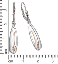 Ohrhänger 925 Silber zweifarbig Zirkonia - Avrum