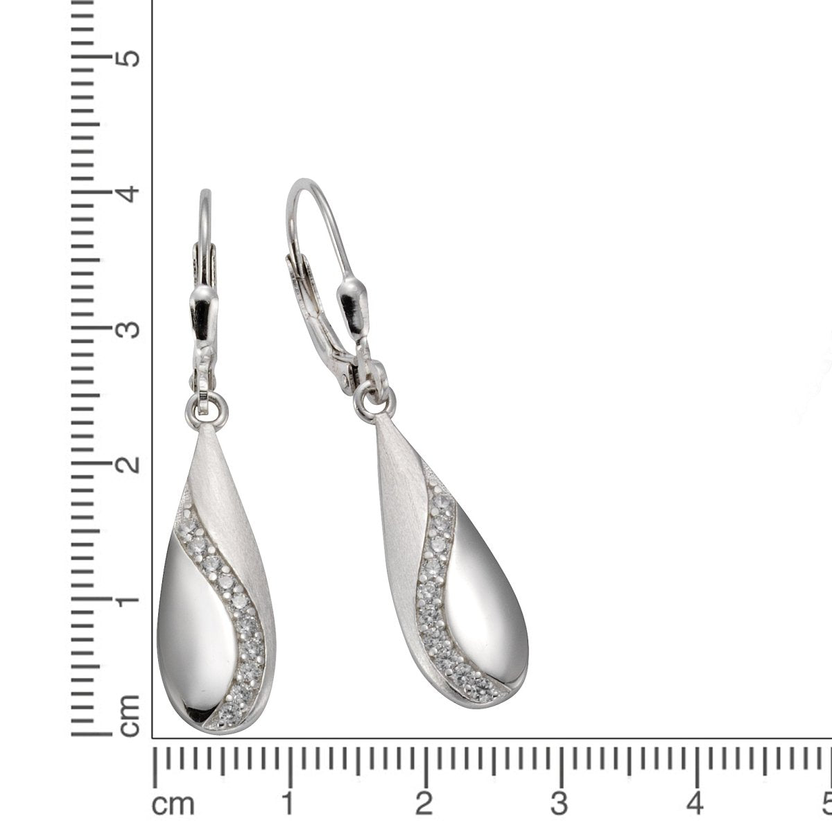 Ohrhänger 925 Silber rhodiniert Zirkonia weiß - Avrum