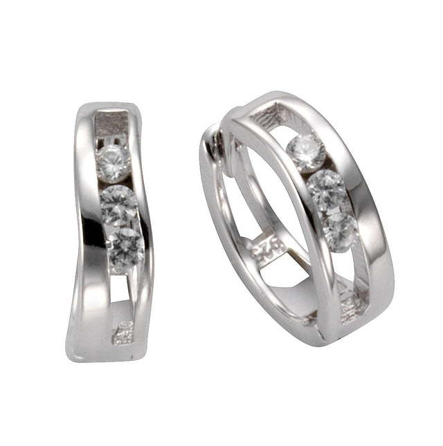 Klappcreolen 925 Silber Zirkonia - Avrum