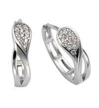 Ohrringe Silber 925 rhodiniert mit 24x Zirkonia weiß - Avrum