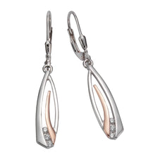 Ohrhänger 925 Silber zweifarbig Zirkonia - Avrum