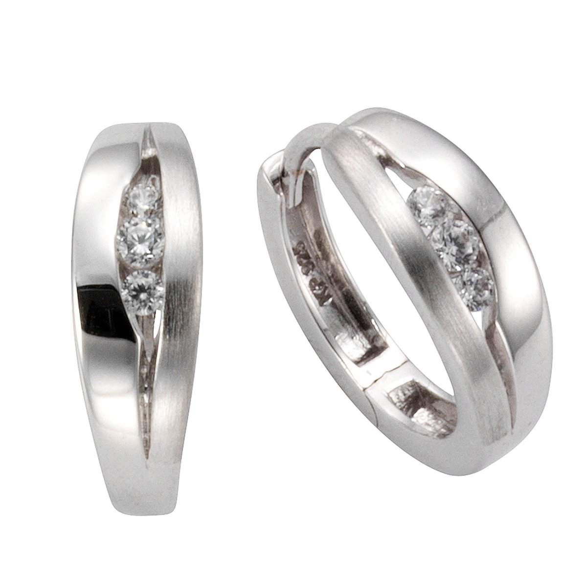 Klappcreolen 925 Silber Zirkonia - Avrum