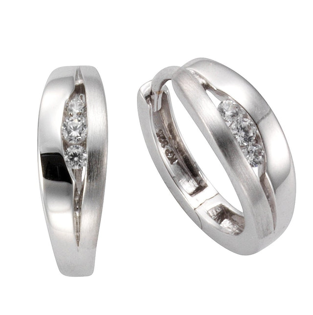 Klappcreolen 925 Silber Zirkonia - Avrum