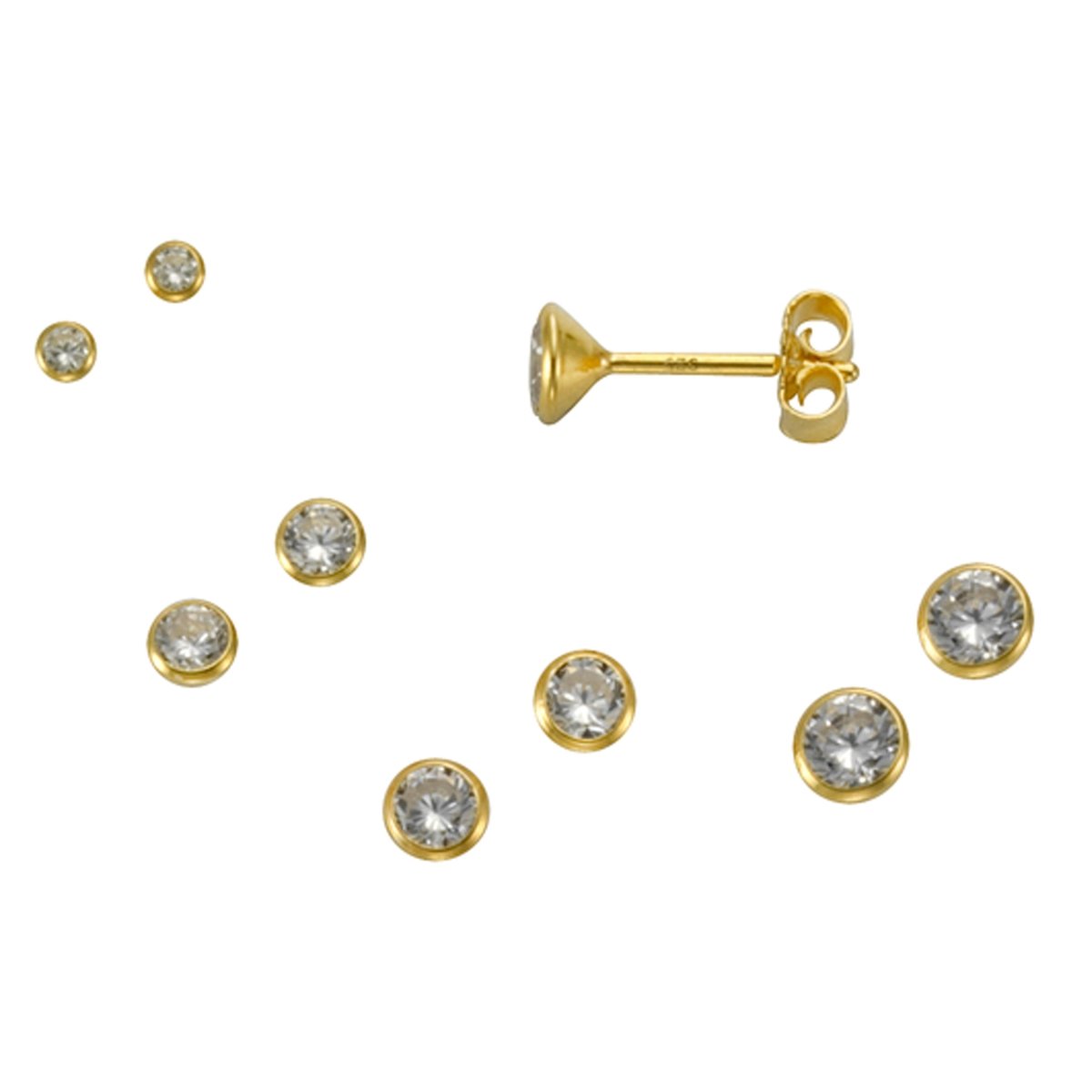 Ohrstecker 925 Silber Set 3 Paar 3,5mm - Avrum