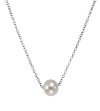 Collier 925 Silber rhodiniert Perle weiß - Avrum