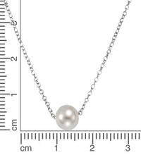 Collier 925 Silber rhodiniert Perle weiß - Avrum
