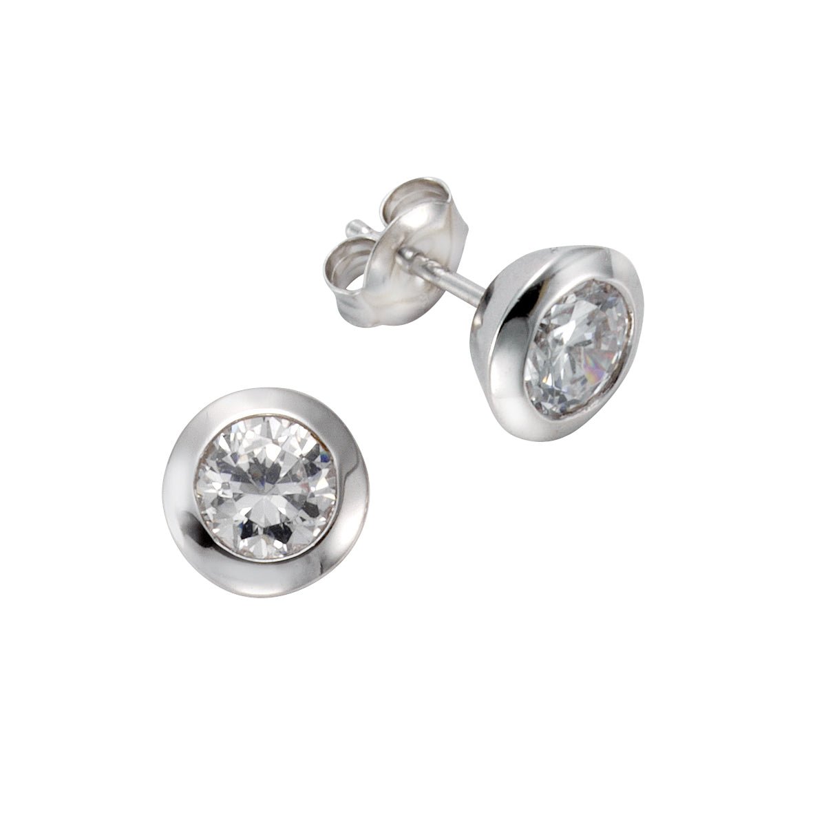 Ohrstecker 925 Sterling Silber Zirkonia rund - Avrum
