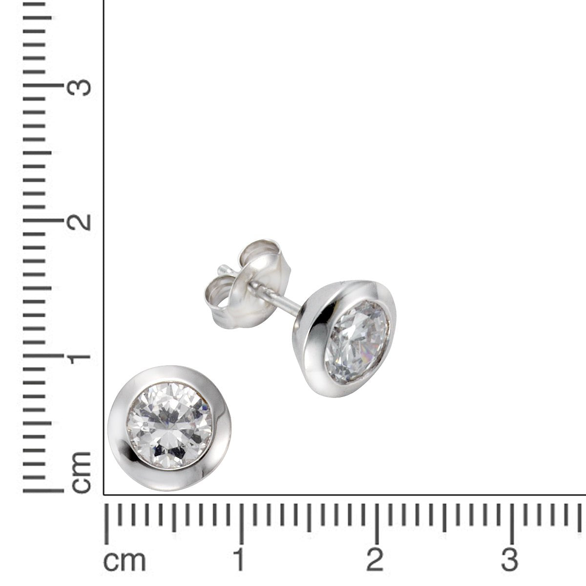 Ohrstecker 925 Sterling Silber Zirkonia rund - Avrum