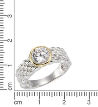 Ring 925 Silber zweifarbig Zirkonia weiß - Avrum