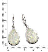 Ohrhänger 925 Sterling Silber synth. Opal blau - Avrum