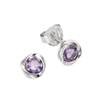 Ohrringe Silber 925 rhodiniert mit echtem Amethyst - Avrum