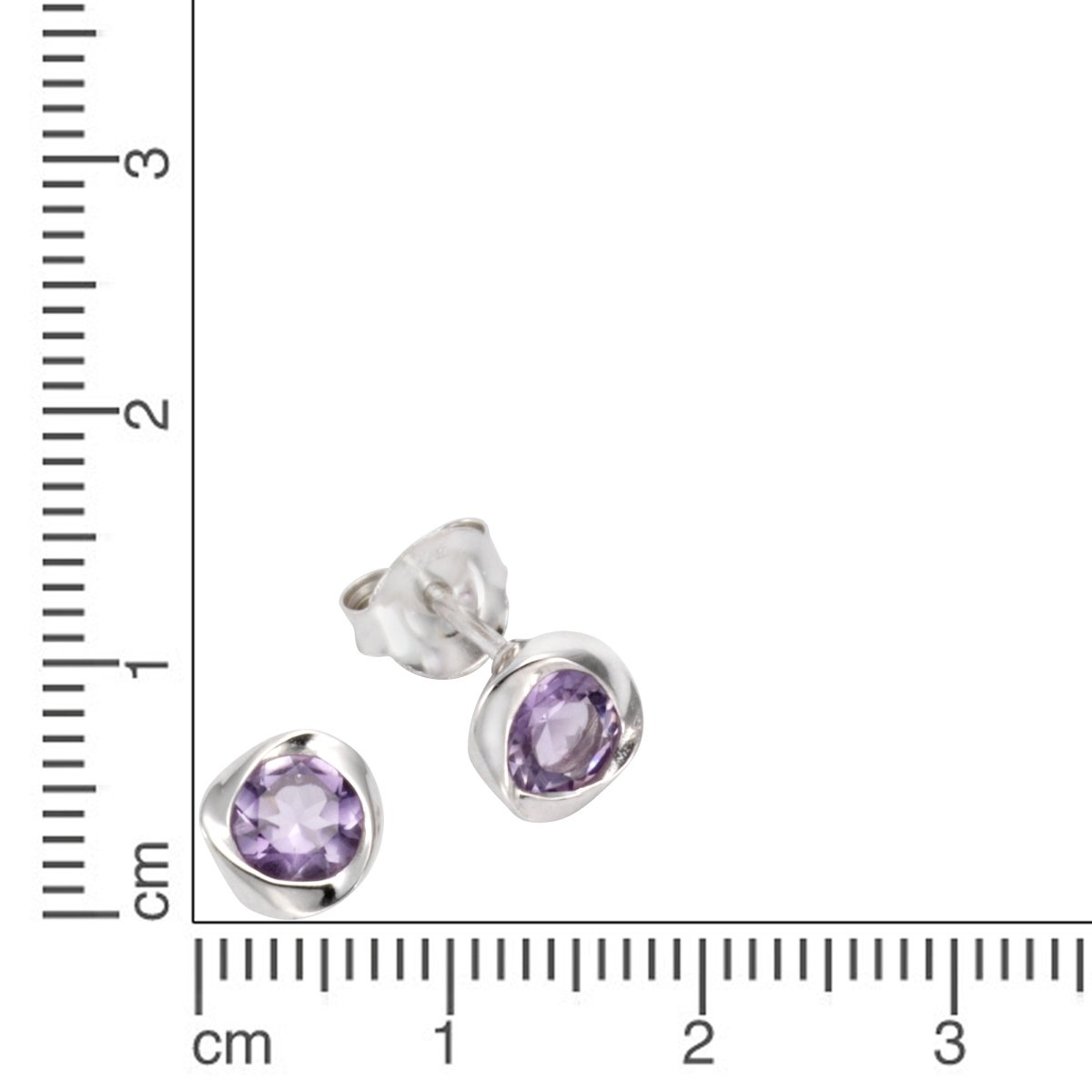 Ohrringe Silber 925 rhodiniert mit echtem Amethyst - Avrum
