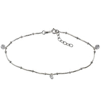 Fußkette 925 Silber rhodiniert Zirkonia weiß - Avrum