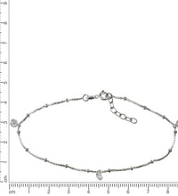 Fußkette 925 Silber rhodiniert Zirkonia weiß - Avrum