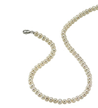 Collier 925 Silber rhodiniert mit Süßwasserzuchtperlen in weiß - Avrum