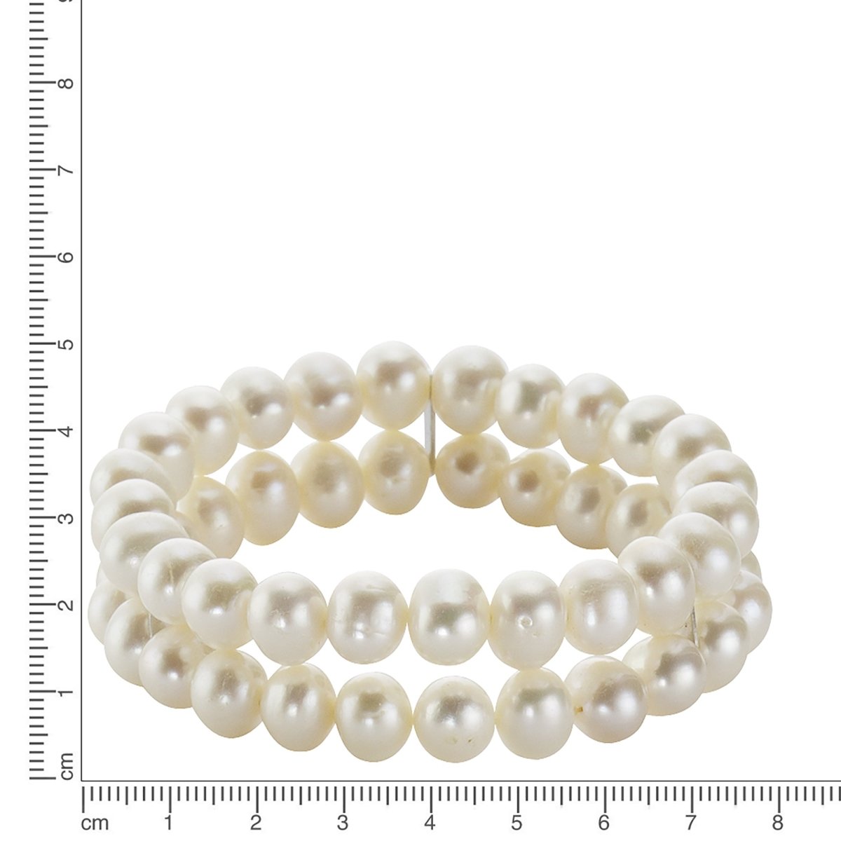 Armband Süßwasserzuchtperlen weiß 8mm zweireihig - Avrum
