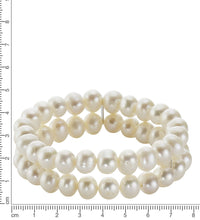 Armband Süßwasserzuchtperlen weiß 8mm zweireihig - Avrum