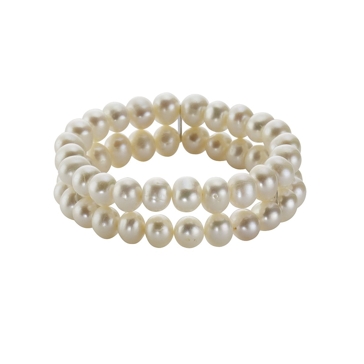 Armband Süßwasserzuchtperlen weiß 8mm zweireihig - Avrum