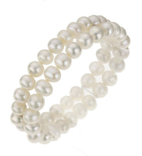 Armband Süßwasserzuchtperlen weiß 8mm zweireihig - Avrum