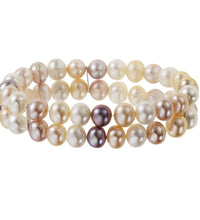 Armband Süßwasserzuchtperlen weiß 8mm zweireihig - Avrum