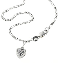 Fußkette 925 Silber mit Herz - Anhänger und Zirkonia weiß 25cm lang - Avrum