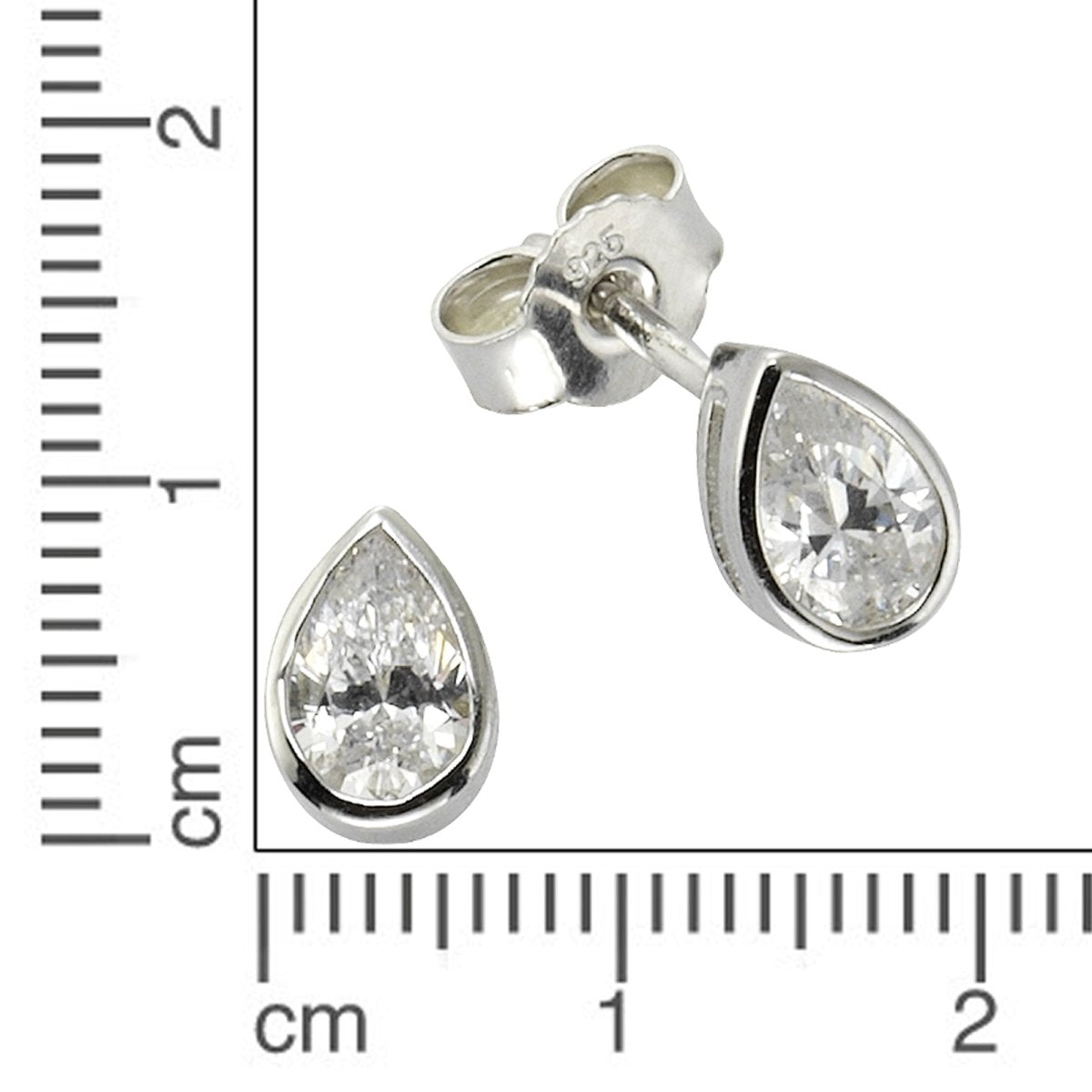 Ohrstecker 925 Sterling Silber Zirkonia weiß - Avrum
