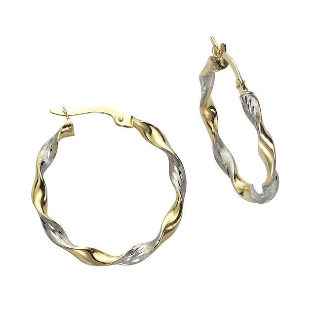 Ohrringe Gold 333 zweifarbig glanz matt - Avrum