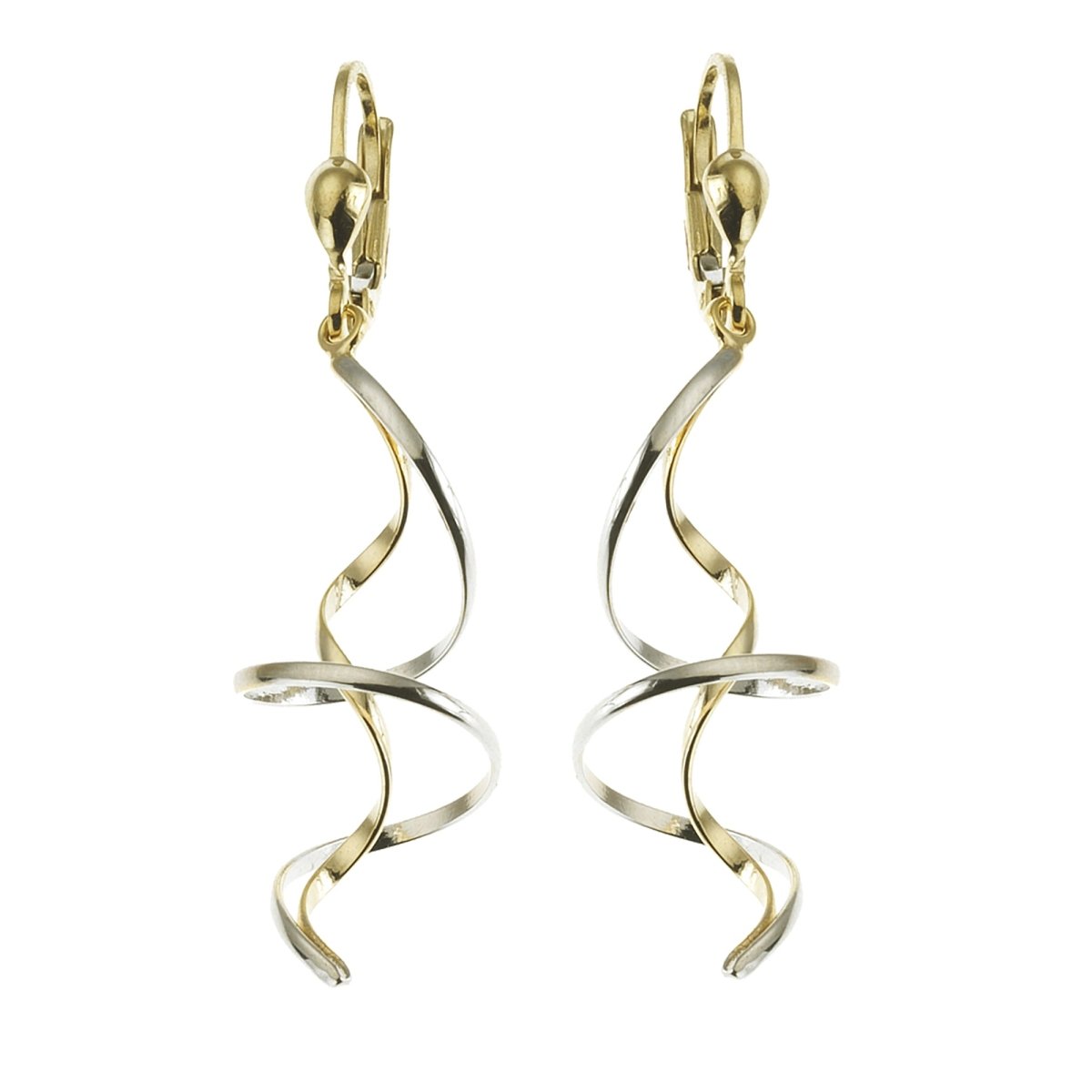 Ohrringe 333 Gold zweifarbig Spirale - Avrum