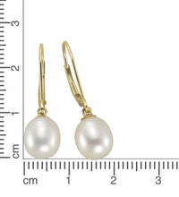 Ohrhänger 585 Gold Perle weiß 8 - 8,5mm - Avrum
