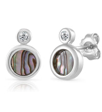 Ohrstecker 925 Silber vergoldet Perlmutt Zirkonia - Avrum