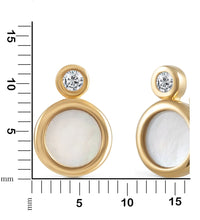 Ohrstecker 925 Silber vergoldet Perlmutt Zirkonia - Avrum